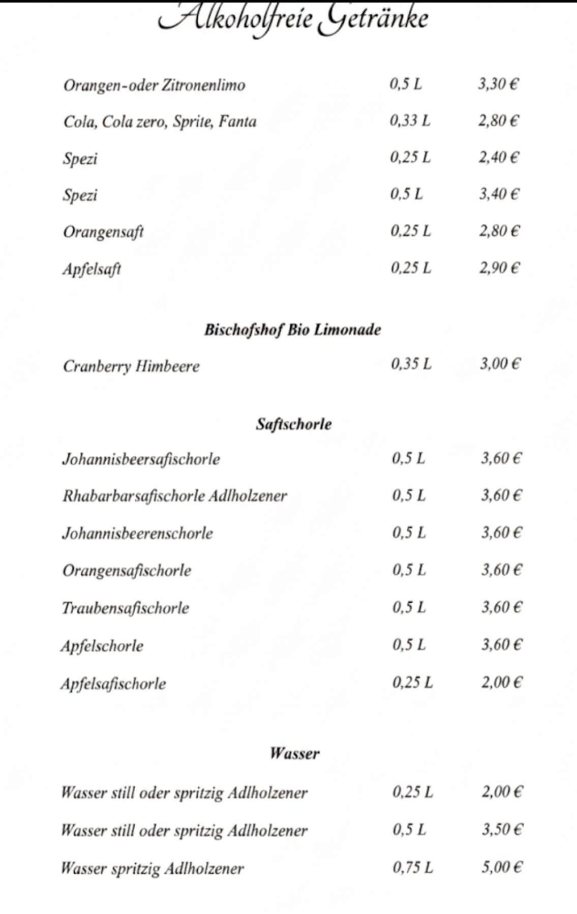 Alkoholfreie Getränke