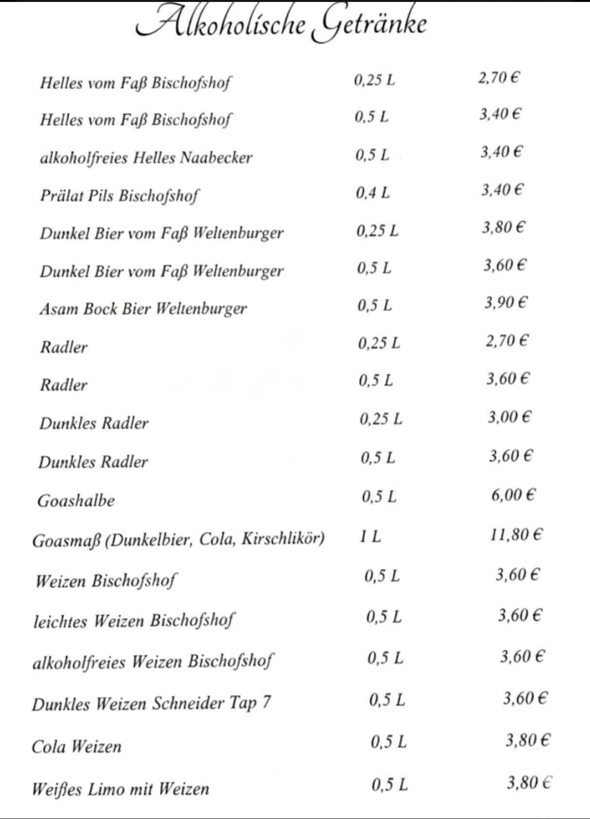 Alkoholische Getränke