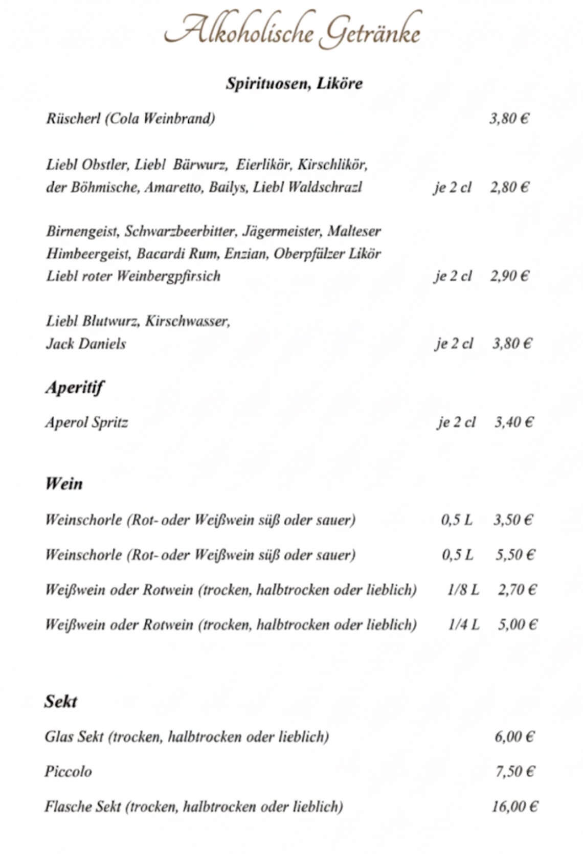 Alkoholische Getränke Teil 2